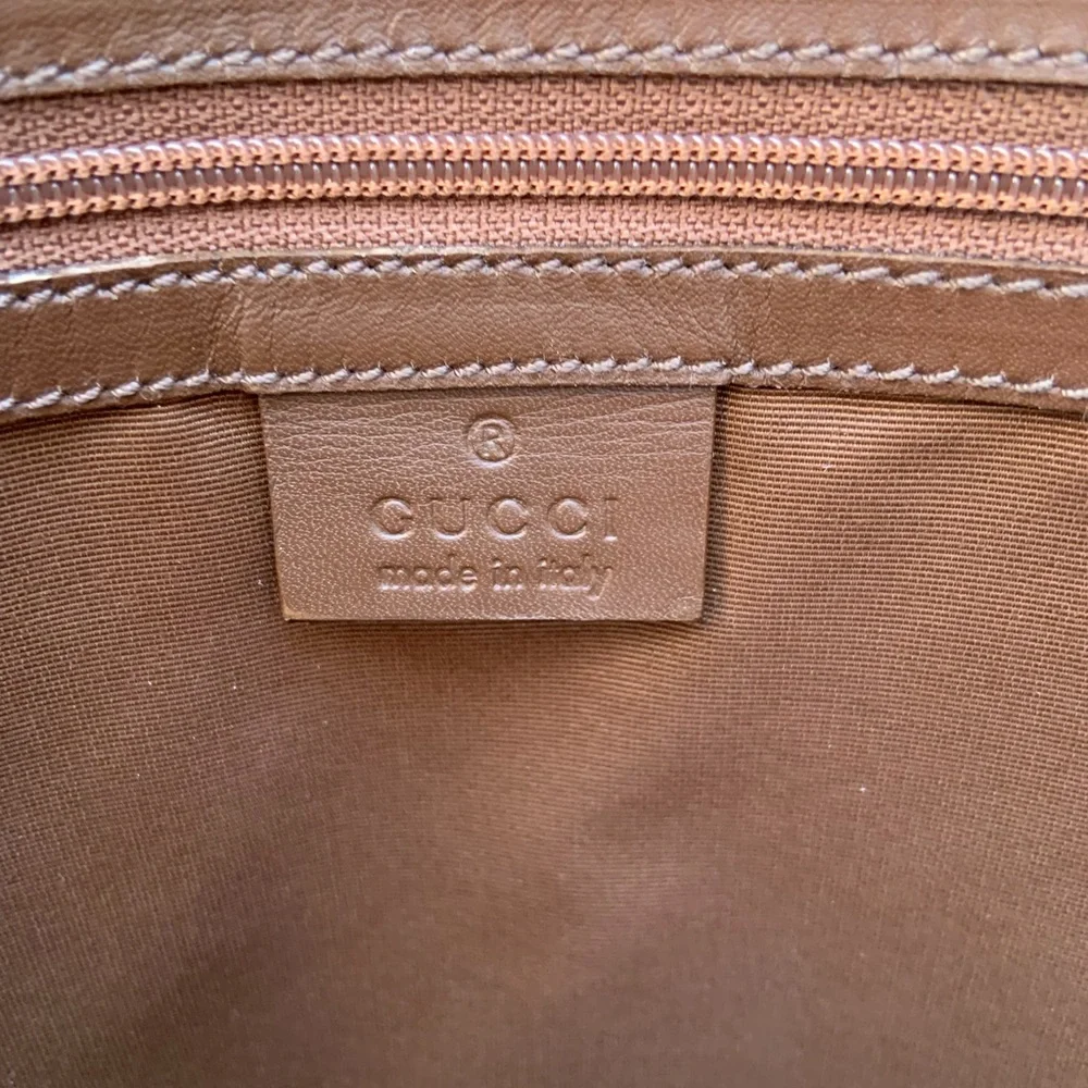 EUC Authentic Gucci Brown Monogram Dome Canvas & Leather Satchel Bag - Picture 10 of 16